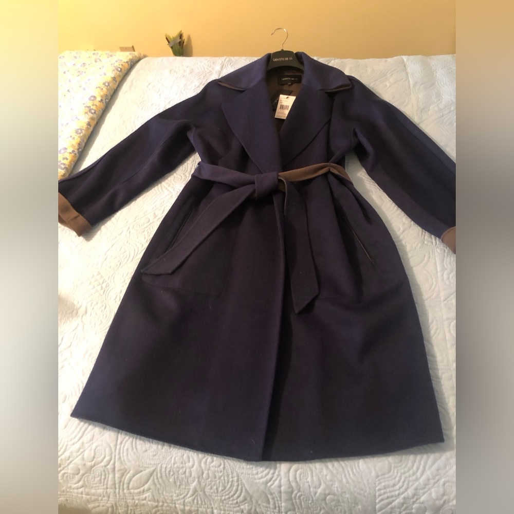 Lafayette 148 New York blue/brown wool coat